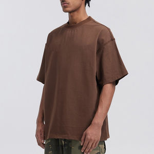 Camisetas de algodón 100% de alta calidad para hombre, ropa de calle de gran tamaño con hombros caídos y peso ligero, ropa de verano al por mayor - Product Image 6