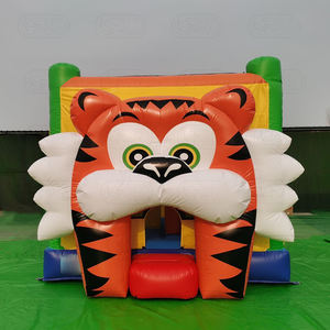 Moonwalk Inflatable Bouncer Jumping Bouncy Castle <strong>Jumper</strong> Kids Commercial Pvc Jungle Safari <strong>Tiger</strong> Bounce House - Product Image 1