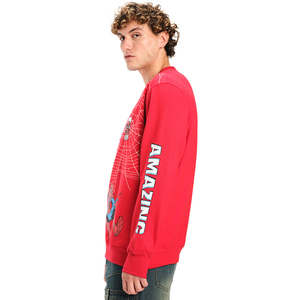 Sweat-shirt à col rond en coton/polyester, coupe décontractée, imprimé Amazing Spider-Man, 320 GSM, poids lourd, style streetwear élégant - Product Image 4