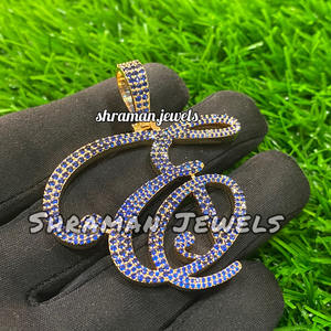 LETTRE CURSIVE INITIALE EN ARGENT 925 PERSONNALISÉ "E" MOISSANITE CHARM COULEUR DIAMANT TESTER PASS PERSONNALISÉ HIP HOP STYLE PENDENTIF CADEAU - Product Image 2