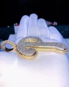 Colgante de Plata 925 con Diamante Moissanita de 3.00 Ct, Estilo Vintage, Engaste de Bisel 'P', para Mujer - Product Image 3