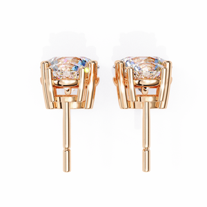 Boucles d'oreilles classiques en or 18 carats avec diamants de laboratoire plaqués rhodium, élégantes et luxueuses - Product Image 6