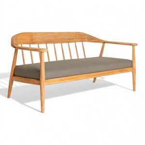 Luxury Outdoor Patio Solid Teak Wood <b>Sofa</b> <b>Set</b> Modern 4 Piece Living Room Furniture with Light <b>Cushion</b> Outdoor for Balcony & Deck - Product Image 2