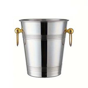 Cubo de hielo comercial para botellas de champán, Enfriador de vino portátil con acabado plateado, cubo de hielo de Metal para bares, hoteles y restaurantes - Product Image 5