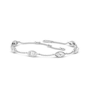 Premium Quality Tennis Diamond <b>Bracelet</b> with Alternating Moissanite Shapes in <b>Silver</b>, Perfect Luxury Jewelry for Women - Product Image 3