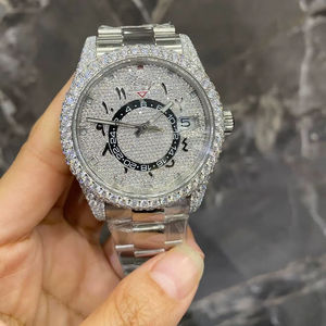 Mouvement à quartz en acier inoxydable de style professionnel de qualité de luxe Moissanite Diamond Craftd Watch Moissanite Diamond pour unisexe. - Product Image 6