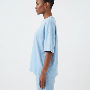 Camiseta de Verano Casual Vintage con Cuello Redondo para Mujer, de Alta Calidad, Manga Corta, 220 g/m², Mezcla de Algodón y Poliéster, Personalizable - Product Image 6