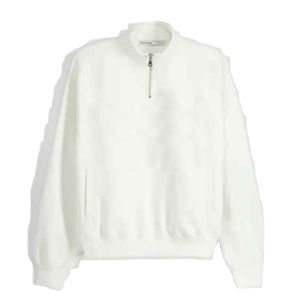 Venta al por mayor personalizado hombres media cremallera sudadera sin capucha Color sólido de gran tamaño 1/4 logotipo personalizado polar cremallera sudadera Unisex - Product Image 1