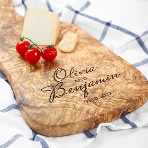 Planche à fromage et planche à découper en bois d'olivier écologique personnalisés faits à la main en gros - Product Image 5