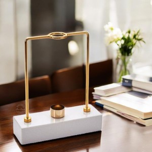 New Design Aluminum Candle Holder with <b>Gold</b> Finished and Marble Base Great Quality Use for Home and Restaurant Tabletop Decor - Product Image 6