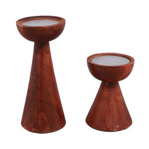Bougeoir unique moderne et bougeoir en bois conçus pour une lueur chaude aux chandelles et un style contemporain - Product Image 3
