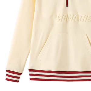 Sudadera Personalizada de Invierno para Hermandad/Fraternidad, Estampada, Lavada al Ácido, de Lana, con Bordado 3D, Logotipo de Chenilla Ecológico en la Parte Delantera, Color Granate - Product Image 6