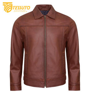 Meilleure qualité de blouson aviateur en cuir pour hommes col montant coupe-vent imperméable respirant classique College Style Tessuto - Product Image 4