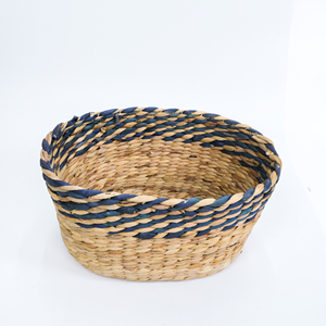 Mini cestas de almacenamiento para organizar estantes, cajones y despensas, hechas a mano con jacinto de agua, venta al por mayor. - Product Image 4