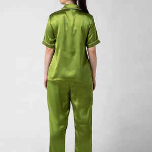 Camisones de Talla Grande para Mujer, 100% Seda, Tejido Waffle, Tinte Liso, Térmicos, Transpirables, Sexys, con Bolsillos y Manga Corta - Product Image 2