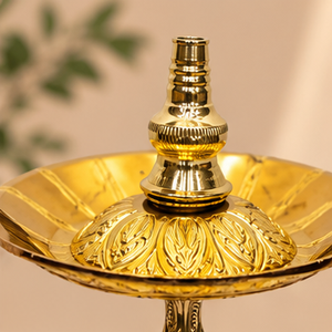 Cachimba de Lujo Farida Aladdin Magic Lamp de Latón Lacado con Bandeja de Doble Cara y Florero en Forma de Cúpula - Product Image 2