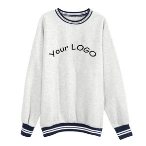 Sudaderas Negras Personalizadas de Primera Calidad para Hombre, Cuello Redondo con Ribete a Rayas Moradas, Sudaderas Unisex Casuales de Estilo Urbano para Invierno - Product Image 2