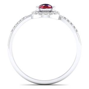 Anillo de Rubí con Corte de Pera de 0.5 Quilates, Precio al por Mayor de REYES, en Oro Sólido de 14K, Joyería de Moissanita con Certificado GRA para Mujer - Product Image 4