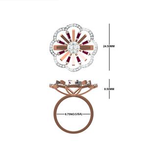 Anillos de diamantes cultivados en laboratorio con estilo ético hechos a mano 10K 14K 18K oro giro eterno cónico corte brillante chapado en rodio para mujer - Product Image 2