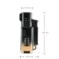 Briquet torche à 3 flammes de haute qualité pour cigare Briquet torche en métal coupe-vent