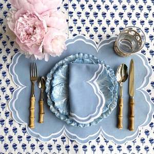 <b>Rustic</b> linen <b>table</b> placemats embroidered work adding cozy handmade aesthetic to your <b>farmhouse</b> <b>dining</b> room interior design - Product Image 6