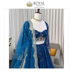 Lehenga Choli de Mujer, la Mejor Calidad en Ventas Mundiales, Georgette Sintética con Trabajo de Hilo y Lentejuelas, Completamente Cosido - Product Image 4