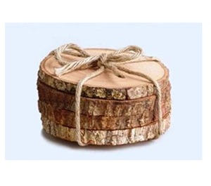 Posavasos Redondo Clásico de Madera de Álamo Natural Sin Acabado, Ecológico, de 10 cm, Personalizable por Ambos Lados, Hecho en India - Product Image 4