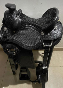 ขายส่งหนังสีดําคุณภาพระดับพรีเมียมบิ๊กฮอร์นตะวันตกอาน Roping พร้อมที่นั่งนุ่มสําหรับขี่ม้าในราคาไม่แพง - Product Image 4