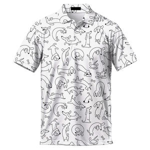 Camiseta de Golf de Punto Sólido al por Mayor con Diseño de Perro para Hombre Adulto, Manga Corta, Tejido Cómodo de Secado Rápido - Product Image 1