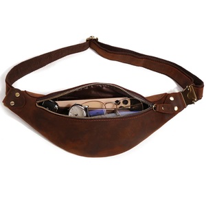 Waist Leather Bag Men Vintage Waterproof Crossbody Chest Waist <b>Pack</b> Bag for Outdoor Travel - Product Image 4