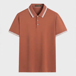 Camiseta de Manga Corta de Algodón Transpirable de Punto Sólido Bordada Personalizada, Corte Regular, Estilo Casual para Hombre - Product Image 3