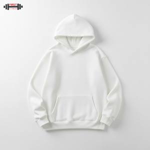 Sweats à capuche en polaire sans ficelle avec logo personnalisé, streetwear teint en tissu uni, impression bouffante, fabricant 300gsm de coton régulier - Product Image 6