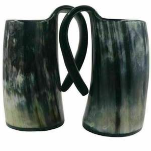 BUENAS TAZAS DE HORNO FÁBRICA DE LA INDIA PRODUCTOS ARTESANALES Taza para beber con cuerno Nuevo diseño Natural Original Viking Drinking - Product Image 1