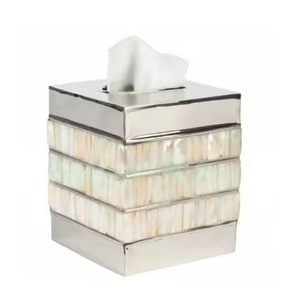Boîte à mouchoirs décorative multifonctionnelle élégante en nacre pour la maison, le bureau, les mariages et le restaurant. - Product Image 5