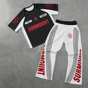 Vente en gros personnalisé Co-ord deux pièces Street Fit graphique Sportswear ensemble pour hommes taille élastique évasé Joggers grande taille respirant - Product Image 1