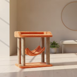 ที่นอนแมวคุณภาพสูง Amistar Tangerine Dream พร้อมที่ลับเล็บแบบเปลญวนสำหรับแมวทุกขนาด - Product Image 3