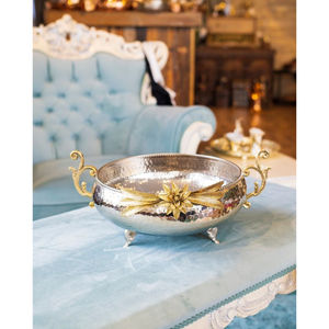 Exquis bol décoratif en laiton doré Accent de pièce maîtresse Unique pour Table à manger maison moderne salon décor intérieur de table - Product Image 3