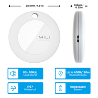 MiLi MiTag Duo, Dispositivo de Localización Inteligente para Niños, Resistente al Agua IP67, Control por Aplicación, para Cartera, Bolso, Teléfono Celular, AirTag, GPS