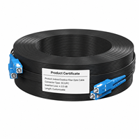 Cordon de brassage fibre optique monomode extérieur FTTH de qualité télécom SC vers SC, LSZH, avec 3 fils de renfort en acier, pour réseau ONT domestique