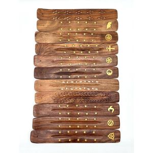 Soporte de palo de incienso de madera bellamente tallado hecho a mano para meditación Yoga Spa relajante aromático hogar ambiente religioso - Product Image 5