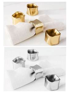 Anneau de serviette de luxe au design martelé, plaqué cuivre brillant, décoration d'événement, décoration de table de dîner, décoration de Noël, porte-serviettes - Product Image 4
