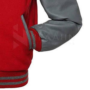 Blousons en cuir pour hommes à col montant, style Letterman, les plus vendus, en laine de haute qualité, couleur unie, personnalisables, service OEM, promotion hiver - Product Image 5