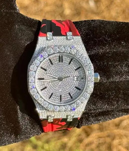 Impresionante Reloj Mecánico con Moissanita VVS, Relojes de Lujo Personalizados con Moissanita, Estilo Hip Hop, para Hombre, Fabricación de Joyería - Product Image 2