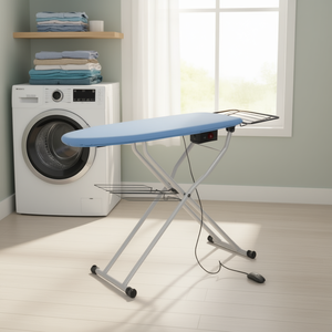 Lelit Carla 3in1 Silver and Blue PA71N Ironing Board with Iron Holder Non-Woven Fabric Adjustable Steel Tube <b>Stand</b> for Clothing - Product Image 3