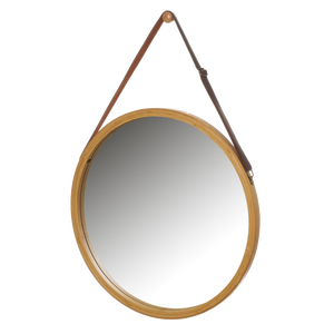 Miroir de cadre en bois moderne rustique Design géométrique fabriqué à la main avec finition naturelle - Product Image 3