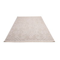 Tapis tissé en chenille rayé gris Anadolu Turkua Home, moderne, lavable, à poils ras 7 mm, en polyester et coton, antidérapant, personnalisable