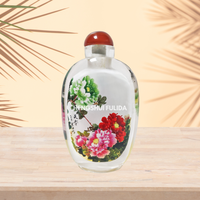 Tabatière en verre peinte à la main de Chine traditionnelle de luxe 15cm Design floral antique pour la décoration intérieure et les cadeaux