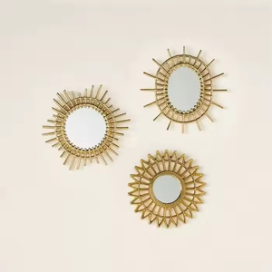 กระจกตกแต่งผนังโลหะดีไซน์สำหรับตกแต่งบ้านและโรงแรมกระจกตกแต่งผนังมีสไตล์ - Product Image 3