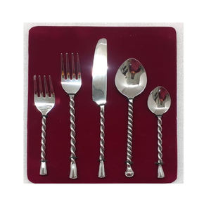 Stainless Steel Gold Finishing Flatware <b>Sets</b> with <b>Black</b> Resin Handle Hot Selling New Customized Utensils <b>Dinner</b> Ware - Product Image 5
