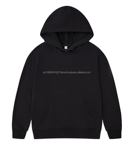 Custom Men's Heavyweight Cotton Boxy Fit Pullover Oversize Hooded Sweatshirts Drop Shoulder Streetwear Hoodies - Product Image 2